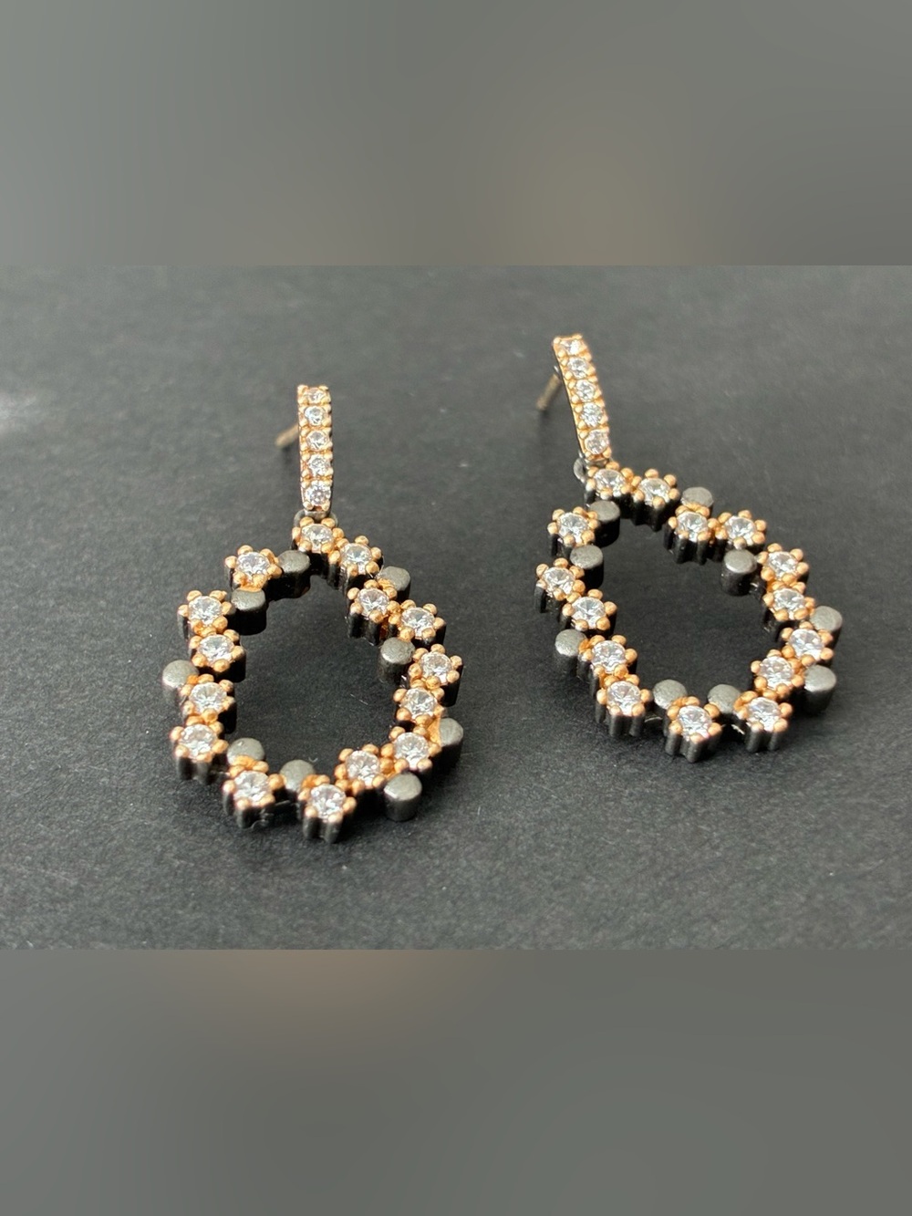 Freida Rothman Midnight Pave Teardrop Earrings